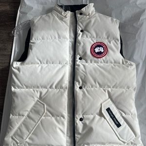 canada goose white vest